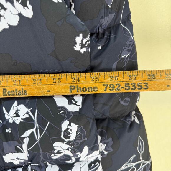 COLUMBIA WOMEN'S PLUS 1X/XL BOUNDLESS DAYS NAVY FLORAL PRINT LONG DOWN JACKET - Picture 3 of 8